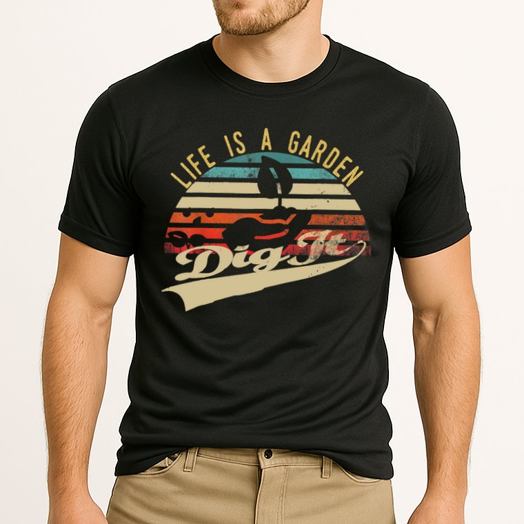 Life Is A Garden Dig It Funny Retro Vintage Farmer Gift Cooling Performance Crew T-Shirt