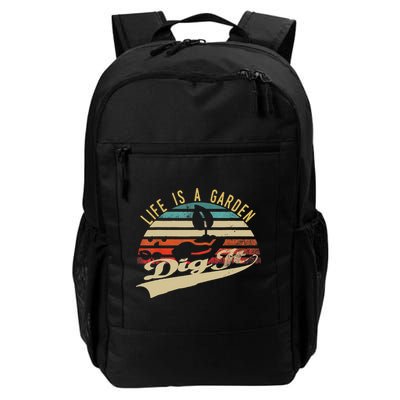 Life Is A Garden Dig It Funny Retro Vintage Farmer Gift Backpack