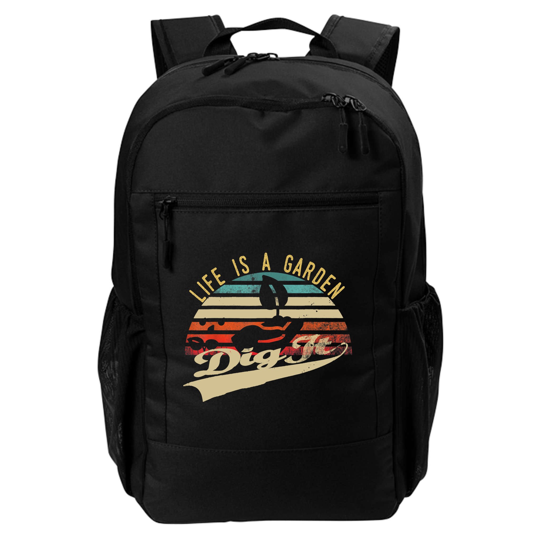 Life Is A Garden Dig It Funny Retro Vintage Farmer Gift Backpack