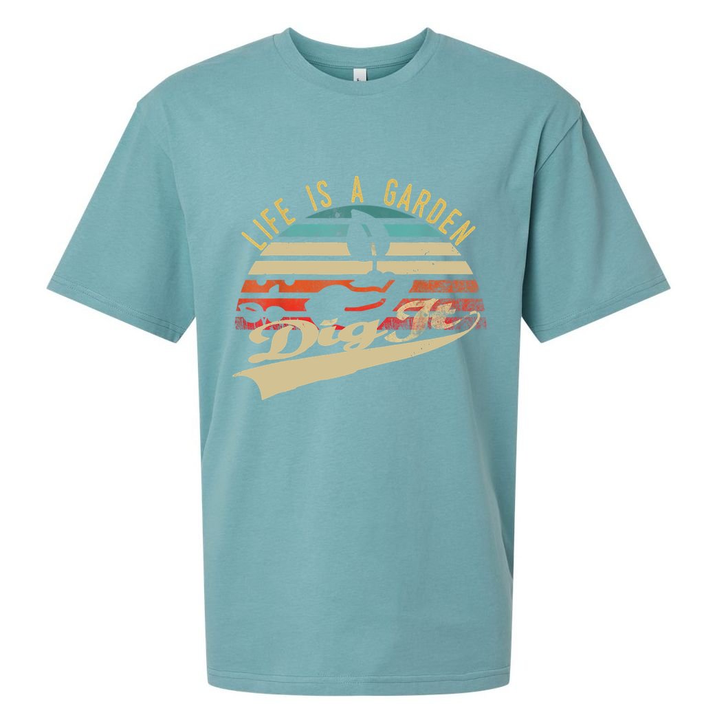 Life Is A Garden Dig It Funny Retro Vintage Farmer Gift Sueded Cloud Jersey T-Shirt