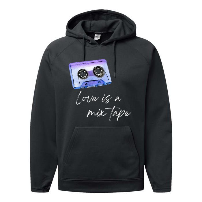 Love Is A Mix Tape Retro Old School 80s 90s Music Performance Fleece Hoodie