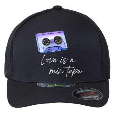 Love Is A Mix Tape Retro Old School 80s 90s Music Flexfit Unipanel Trucker Cap