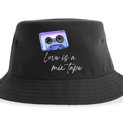 Love Is A Mix Tape Retro Old School 80s 90s Music Sustainable Bucket Hat