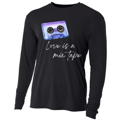 Love Is A Mix Tape Retro Old School 80s 90s Music Cooling Performance Long Sleeve Crew