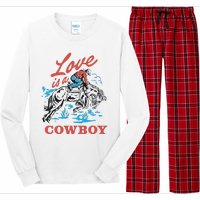 Love Is A Cowboy Funny Cowboy Long Sleeve Pajama Set