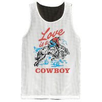 Love Is A Cowboy Funny Cowboy Mesh Reversible Basketball Jersey Tank