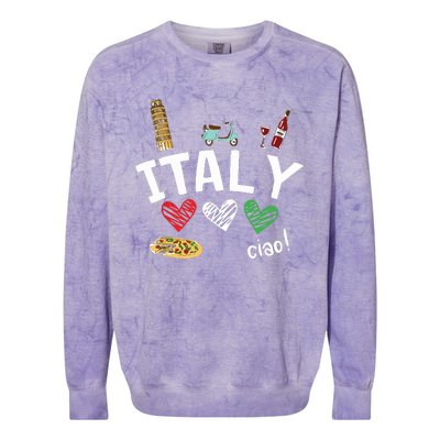 Love Italy And Everything Italian Culture Gift Colorblast Crewneck Sweatshirt