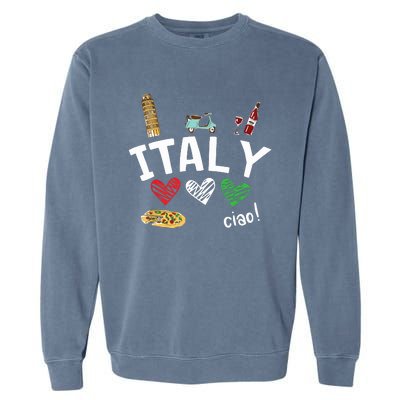 Love Italy And Everything Italian Culture Gift Garment-Dyed Sweatshirt