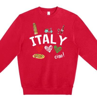 Love Italy And Everything Italian Culture Gift Premium Crewneck Sweatshirt