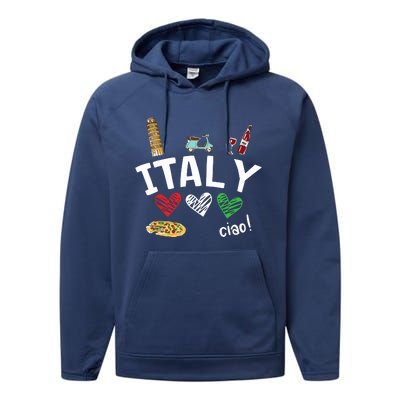 Love Italy And Everything Italian Culture Gift Performance Fleece Hoodie