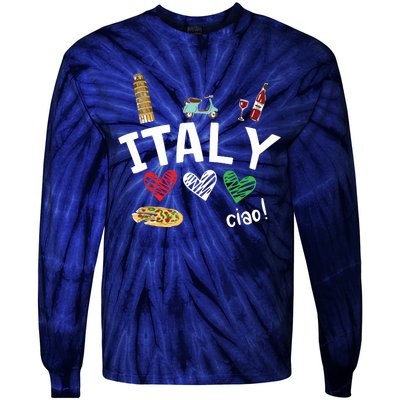 Love Italy And Everything Italian Culture Gift Tie-Dye Long Sleeve Shirt