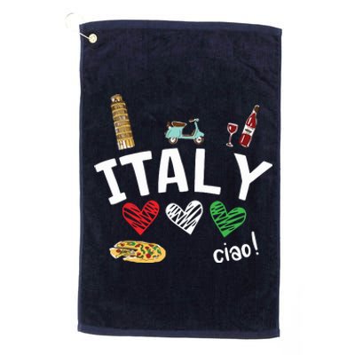 Love Italy And Everything Italian Culture Gift Platinum Collection Golf Towel