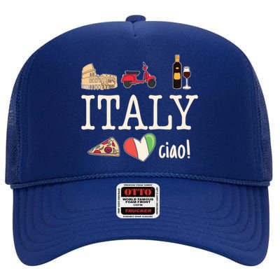 Love Italy And Everything Italian Culture High Crown Mesh Back Trucker Hat