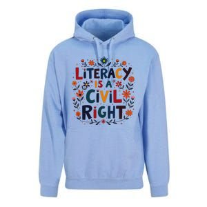 Literacy Is A Civil Right Reading Teacher Design Unisex Surf Hoodie