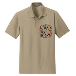 Literacy Is A Civil Right Reading Teacher Design Dry Zone Grid Polo