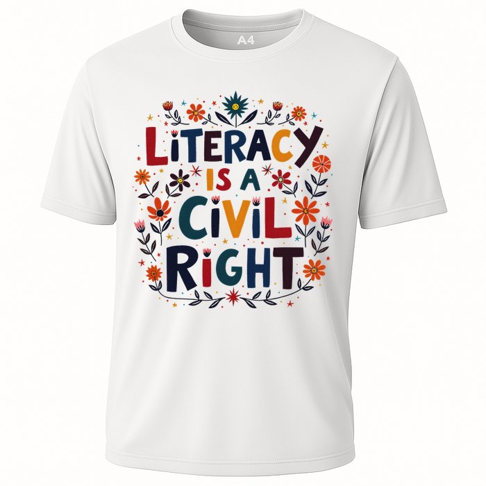 Literacy Is A Civil Right Reading Teacher Design Cooling Performance Crew T-Shirt