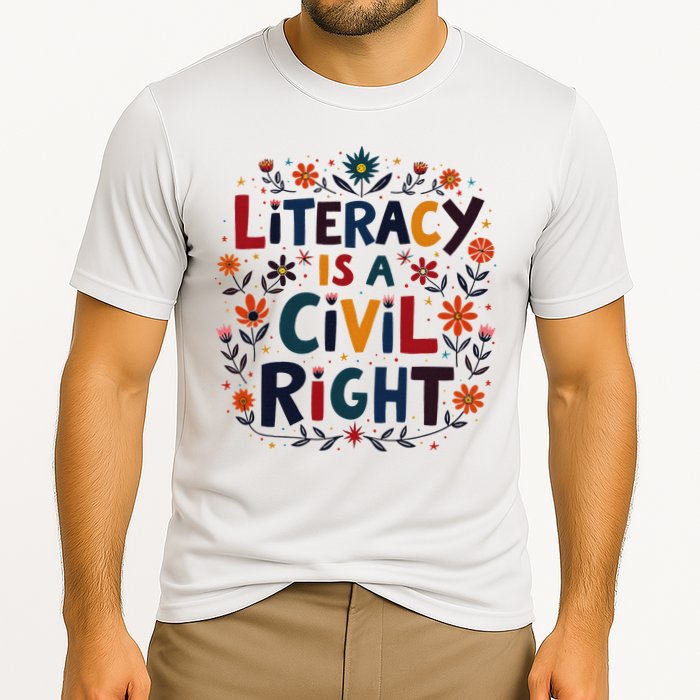 Literacy Is A Civil Right Reading Teacher Design Cooling Performance Crew T-Shirt