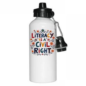 Literacy Is A Civil Right Reading Teacher Design Aluminum Water Bottle