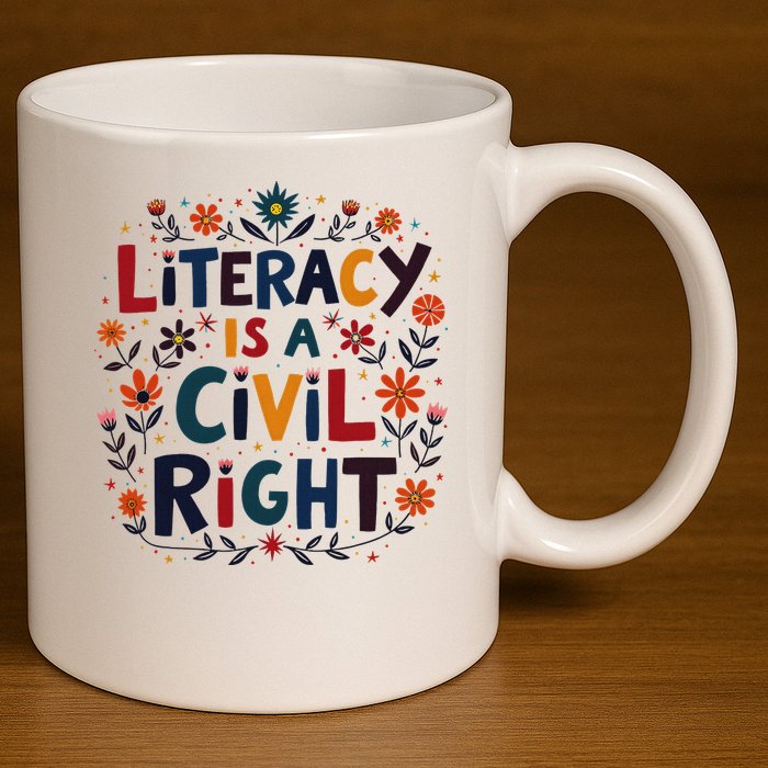 Literacy Is A Civil Right Reading Teacher Design 11oz C Handle Ceramic Mug