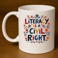 Literacy Is A Civil Right Reading Teacher Design 11oz C Handle Ceramic Mug