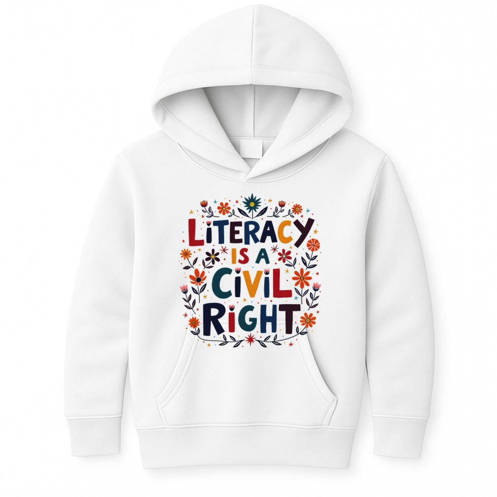 Literacy Is A Civil Right Reading Teacher Design Kids Hoodie