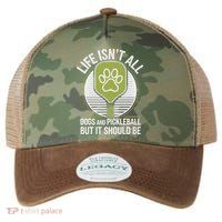 Life Isn't All Dogs And Pickleball Funny Pickle Ball Legacy Tie Dye Trucker Hat