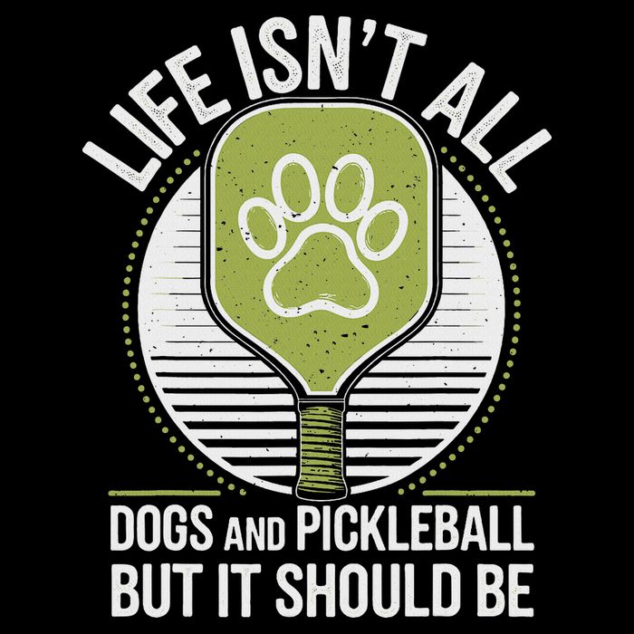 Life Isn't All Dogs And Pickleball Funny Pickle Ball Cooling Performance Crew T-Shirt