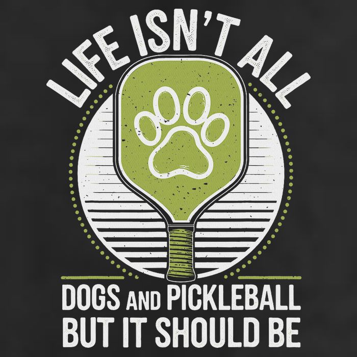 Life Isn't All Dogs And Pickleball Funny Pickle Ball Adult Drive Performance Visor