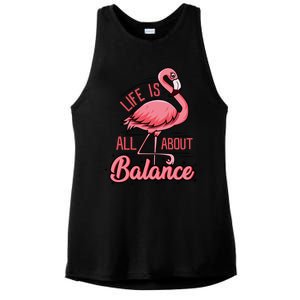 Life Is All About Balance Funny Flamingo Lover Gift Ladies PosiCharge Tri-Blend Wicking Tank