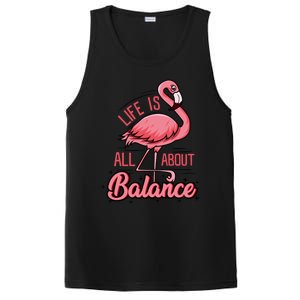 Life Is All About Balance Funny Flamingo Lover Gift PosiCharge Competitor Tank