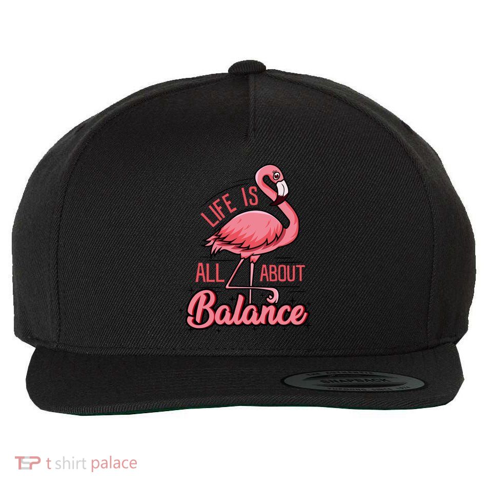 Life Is All About Balance Funny Flamingo Lover Gift Wool Snapback Cap