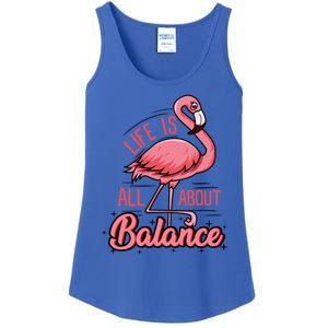 Life Is All About Balance Funny Flamingo Lover Gift Ladies Essential Tank