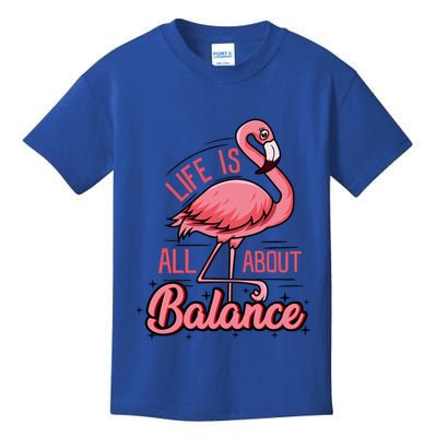Life Is All About Balance Funny Flamingo Lover Gift Kids T-Shirt