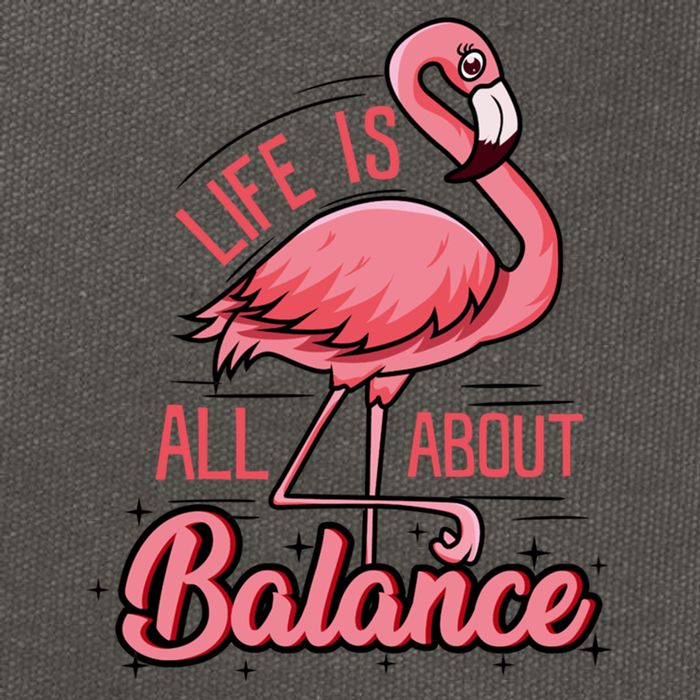 Life Is All About Balance Funny Flamingo Lover Gift Cotton Canvas Backpack