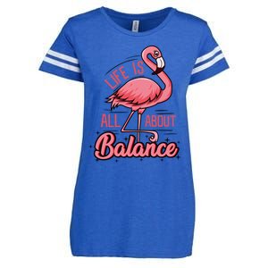 Life Is All About Balance Funny Flamingo Lover Gift Enza Ladies Jersey Football T-Shirt