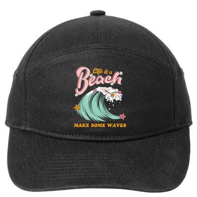 Life Is A Beach Make Some Waves 7-Panel Snapback Hat