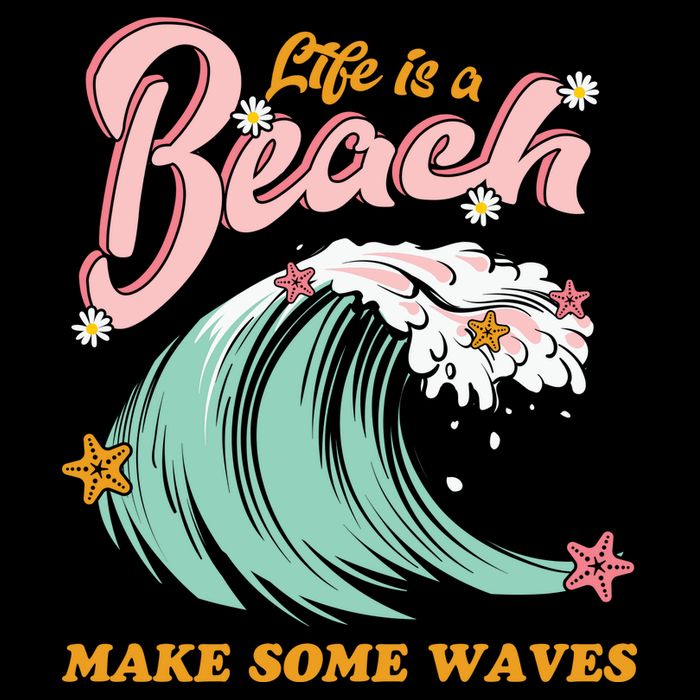 Life Is A Beach Make Some Waves Zip Tote Bag