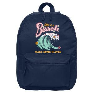 Life Is A Beach Make Some Waves 16 in Basic Backpack