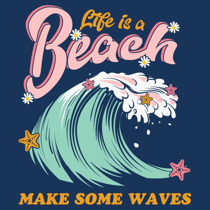 Life Is A Beach Make Some Waves Infant Baby Jersey Bodysuit