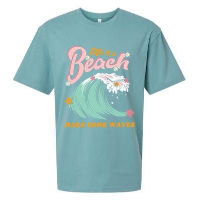 Life Is A Beach Make Some Waves Sueded Cloud Jersey T-Shirt