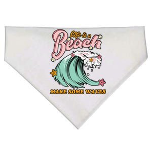 Life Is A Beach Make Some Waves USA-Made Doggie Bandana