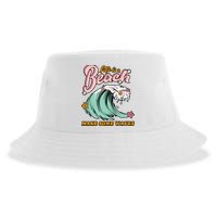 Life Is A Beach Make Some Waves Sustainable Bucket Hat