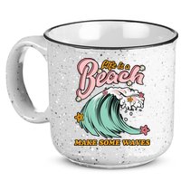Life Is A Beach Make Some Waves 15oz Campfire Ceramic Mug
