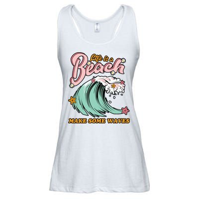 Life Is A Beach Make Some Waves Ladies Essential Flowy Tank