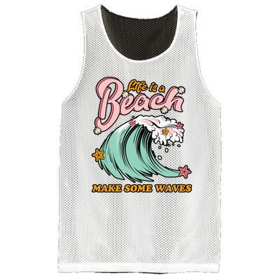 Life Is A Beach Make Some Waves Mesh Reversible Basketball Jersey Tank