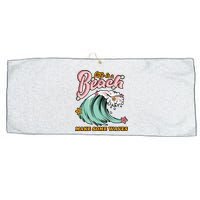 Life Is A Beach Make Some Waves Large Microfiber Waffle Golf Towel