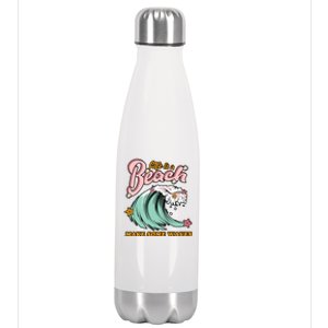 Life Is A Beach Make Some Waves Stainless Steel Insulated Water Bottle