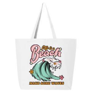 Life Is A Beach Make Some Waves 25L Jumbo Tote