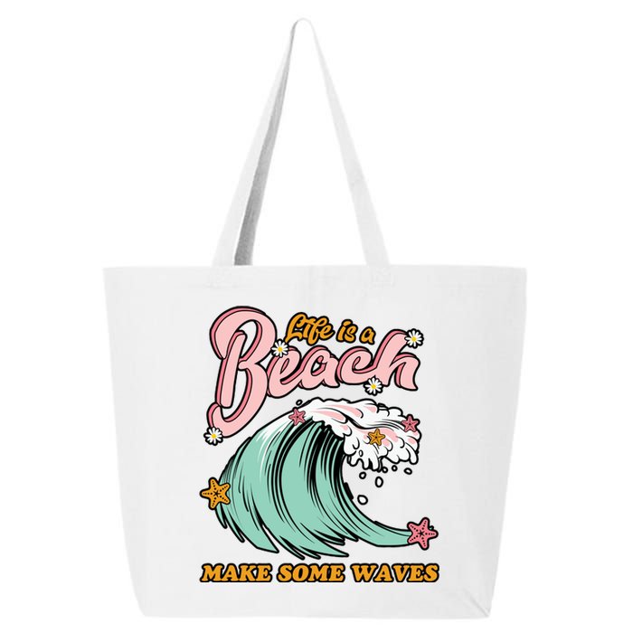 Life Is A Beach Make Some Waves 25L Jumbo Tote