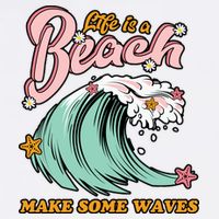 Life Is A Beach Make Some Waves Baby Bodysuit
